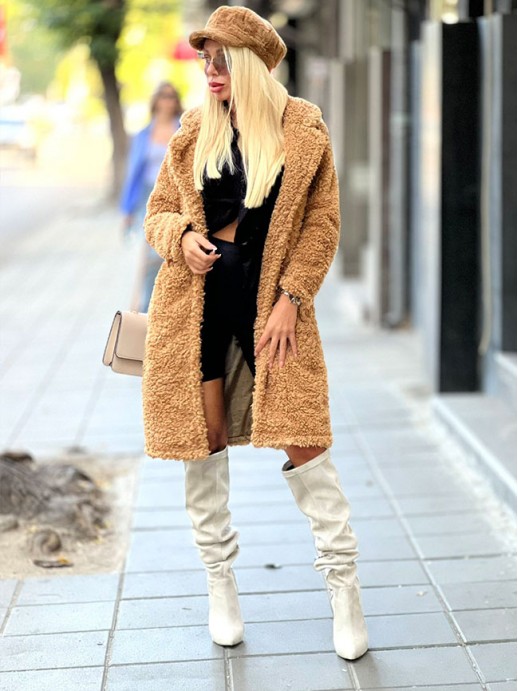 Палто Bottega Nude Caramel