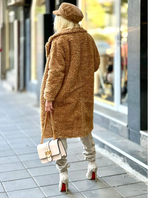 Палто Bottega Nude Caramel