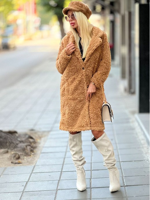 Палто Bottega Nude Caramel