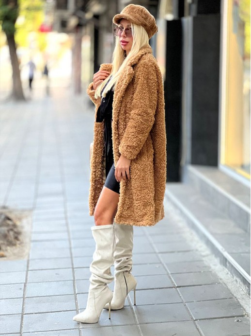 Палто Bottega Nude Caramel