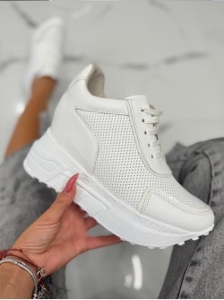 Кецове от естествена кожа с платформа Real White